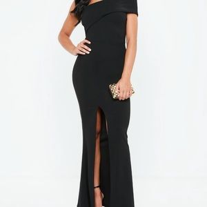 Misguided One Shoulder Black Maxi Formal Dress